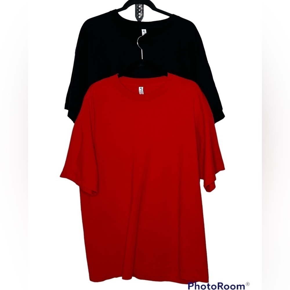 Alstyle Classic 2 Pc Bundle Black-Red T-shirts Sz 2 XL